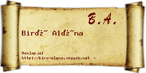 Biró Aléna névjegykártya